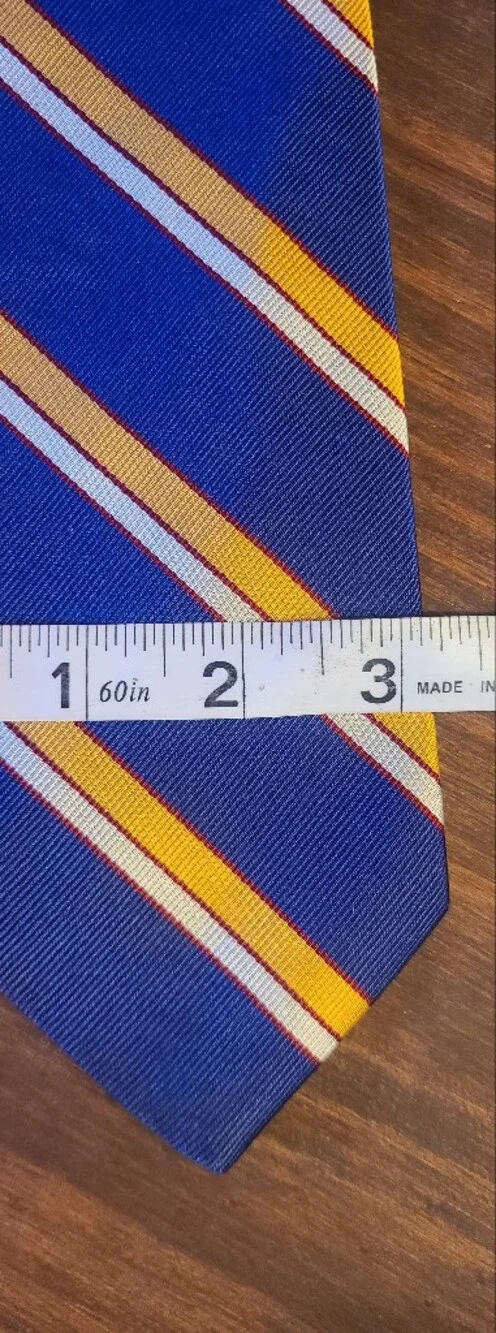 Ben Silver Silk Classic Blue and Yellow Striped Men's Tie